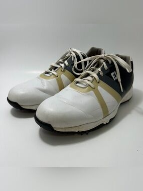 FootJoy Energize Golf Shoes Mens 9M White Yellow Black Softspikes Cleats 58139
